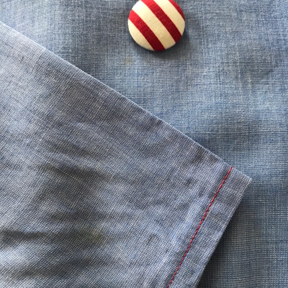 Vintage 50s 60s chambray nautical crop top XS/S - Picture 6 of 6